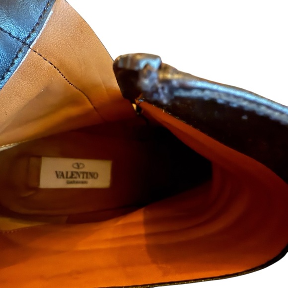 Valentino Garavani Camugarden Floral Leather Ankle Boots Block Heel EU 40 US 10 - Picture 13 of 16